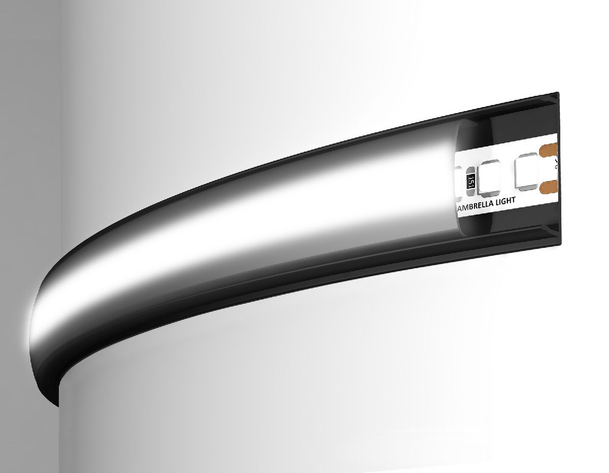 Алюминиевый накладной профиль Ambrella Light Alum Profile GP1600BK/BK