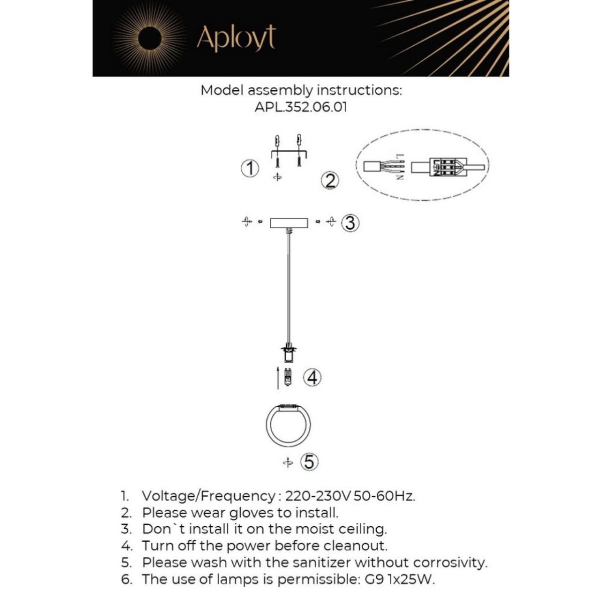 Подвесной светильник Aployt Ewa APL.352.06.01