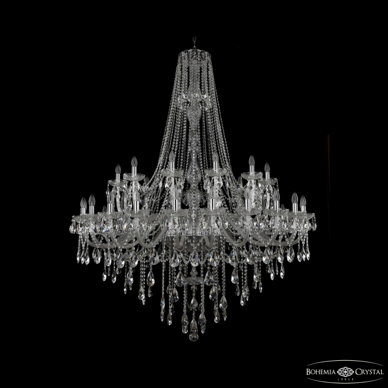 Подвесная люстра Bohemia Ivele Crystal 1415/24+12+6/530/h-187 Ni