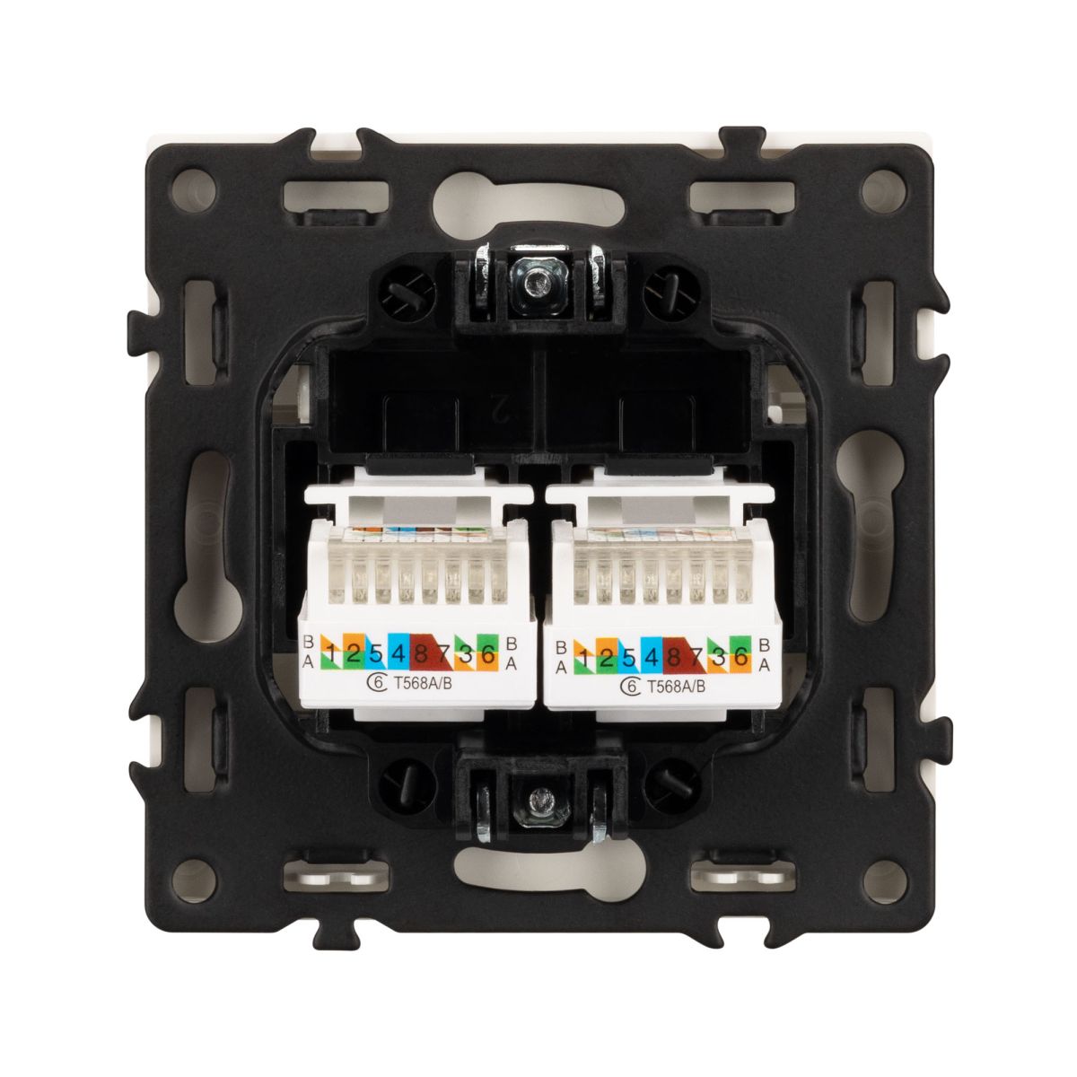 Механизм сдвоенной компьютерной розетки Arlight SCT-NOBE-MPC2-SFPL-GD (RJ-45, CAT6) 054314
