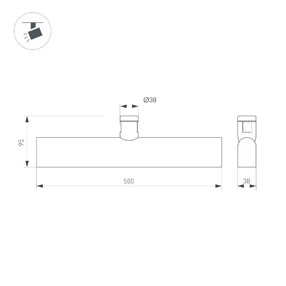 Трековый светильники Arlight ART-APRIORI-FLAT-L500-15W Warm3000 039296