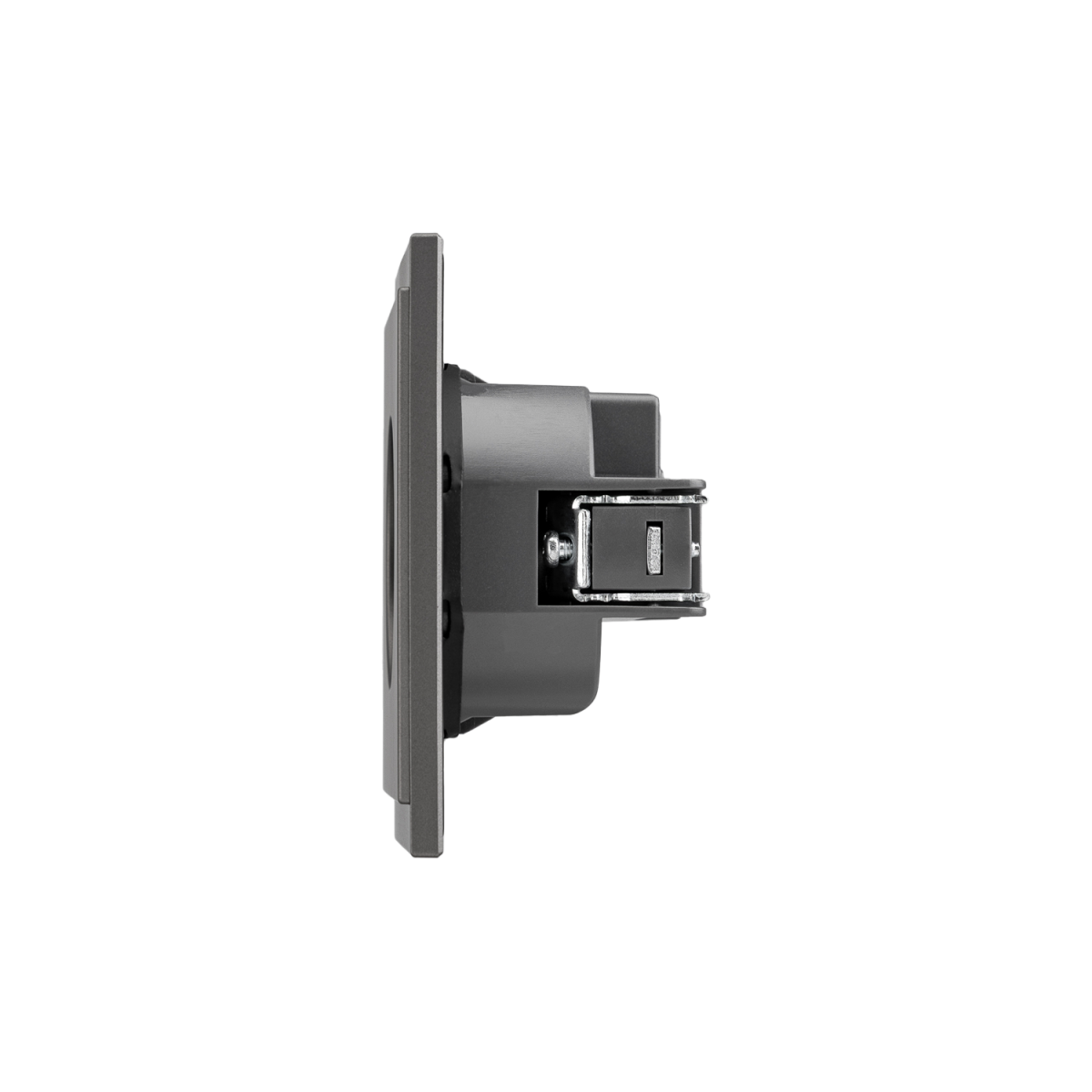 Розетка SETE 1-ая с/з с/у, со шторками 16А графит IP20/IP44 KRANZ KR-79-0701-3