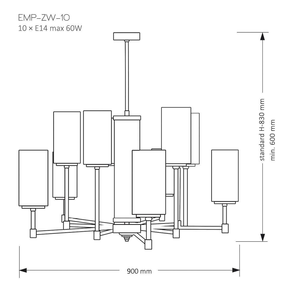 Подвесная люстра Kutek Mood Empoli EMP-ZW-10 (Z)
