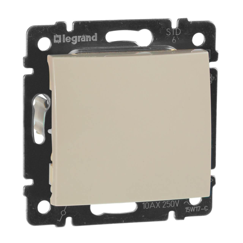 Переключатель одноклавишный проходной Legrand Valena 10A 250V cлоновая кость 774306