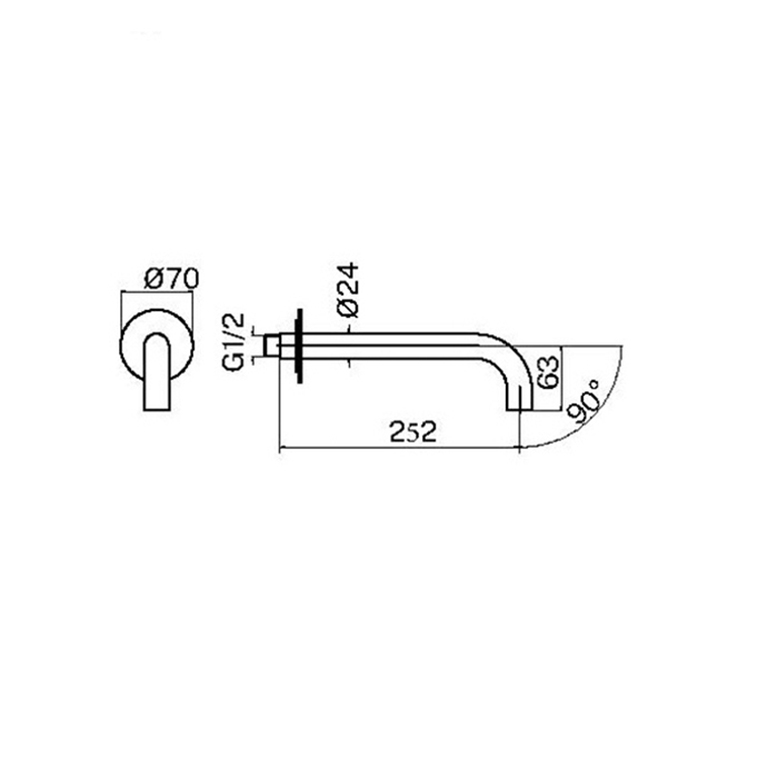 Plumberia Selection IXO Излив для раковины, длина 25см., цвет: белый матовый
