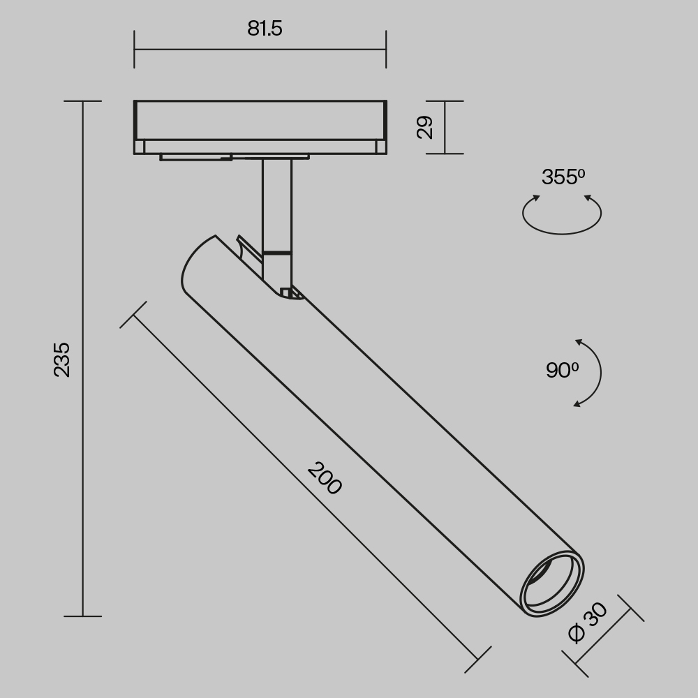 Трековый однофазный светильник Maytoni Focus T TR141-1-6W3K-M-B
