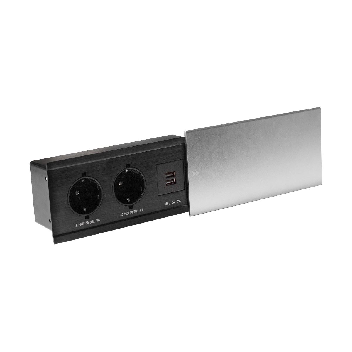 Блок розеток JX (Slide Top) (2 секции + 2 USB с кабелем питания) Mebax 00-00002888