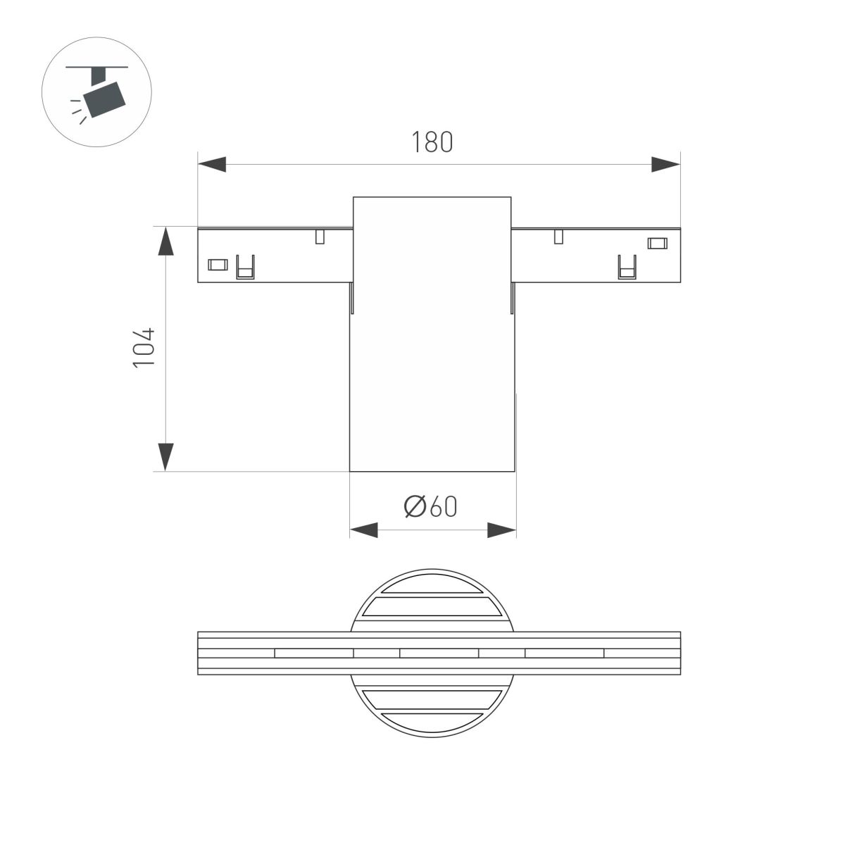 Трековый магнитный светильник Arlight MAG-ORIENT-AXIO-R60-10W Day4000 (BK, 24 deg, 48V) (IP20 Металл) 058154