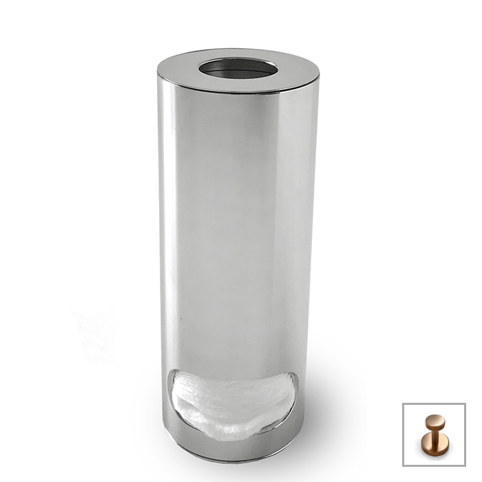 3SC Metal Tonda Контейнер для ватных дисков 6x15см., настольный, цвет: Warm Brushed Bronze PVD