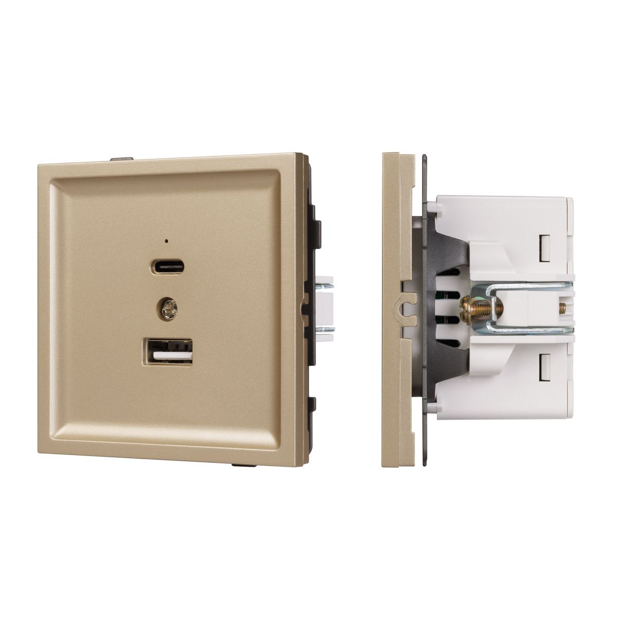 Механизм USB розетки Arlight SCT-TENDO-MUAC-SFPL-GD (5V, 3A, QC3) 054537