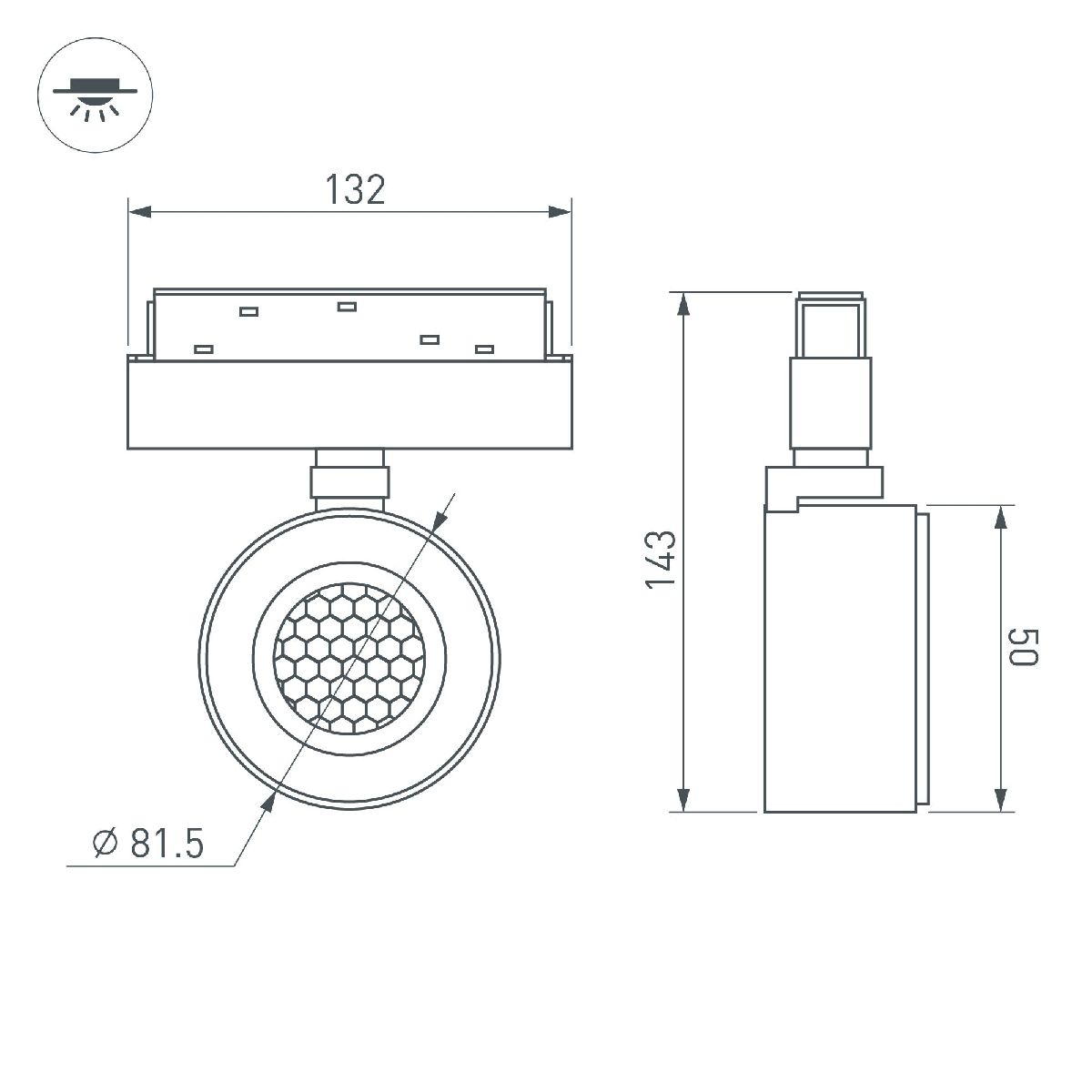 Трековый магнитный светильник Arlight MAG-ORIENT-POINT-R80-12W Day4000 047140