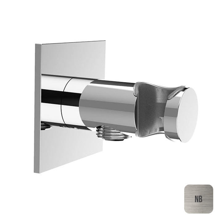 Almar Round Душевое подключение с держателем круглое, квадр. отражатель, цвет: nickel brushed