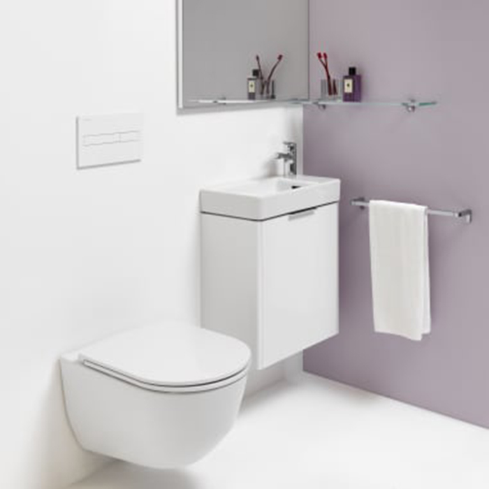Laufen Base Тумба с раковиной, 47x26.5x53см., с 1 дверью, петли слева, органайзер для ящика, цвет: белый матовый