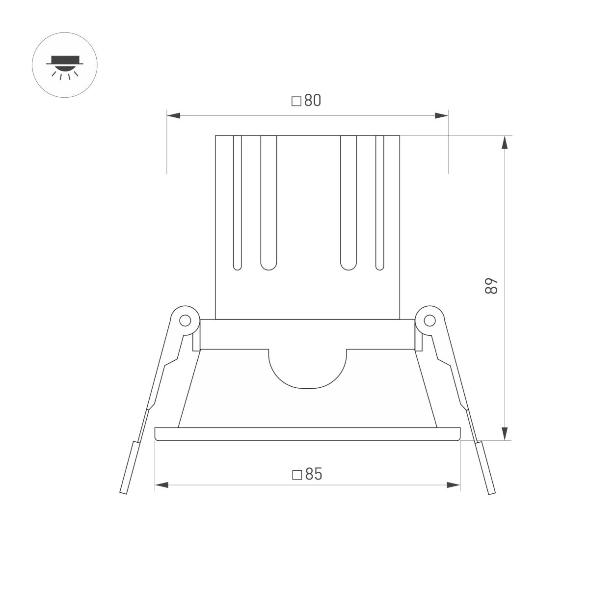 Карданный светильник Arlight MS-FLOW-BUILT-S85x85-6W Warm3000 (WH, 38 deg, 230V) (IP20 Металл) 060942