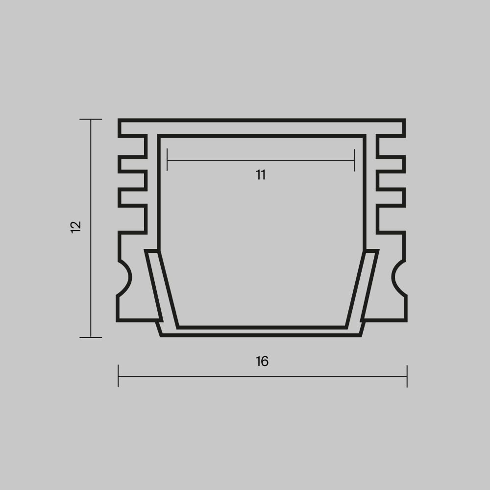 Алюминиевый профиль накладной Maytoni Led Strip ALM-005-B-2M 631005
