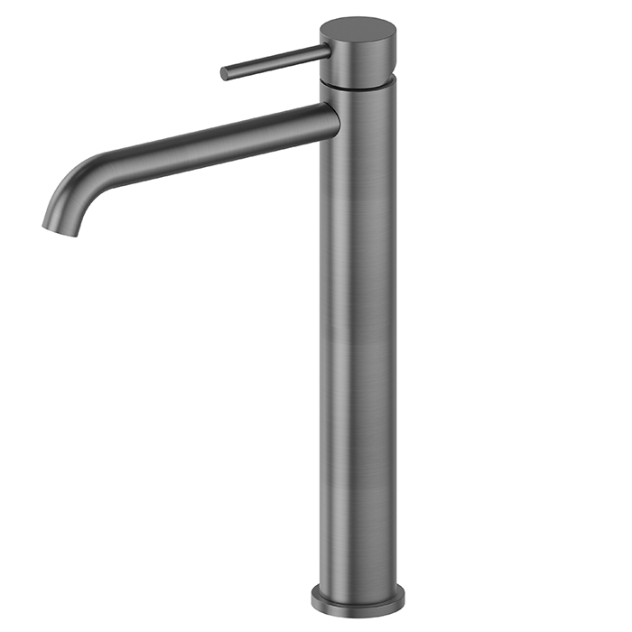 Newform X-STEEL 316 Смеситель для раковины на 1 отв., высокий, без донного клапана, излив 19см., цвет: PVD Brushed gun metal