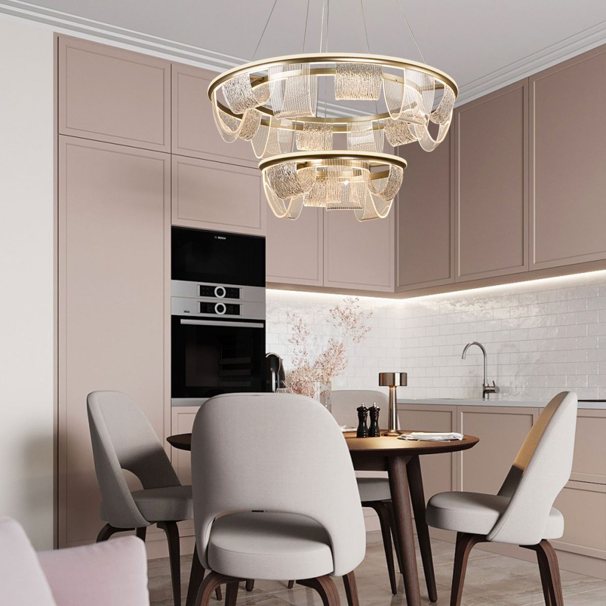 Подвесная люстра LED4U L7706-800-460 GD