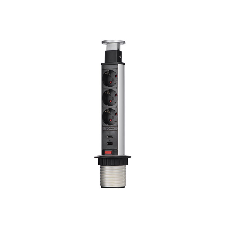 Блок розеток 105S (3 секции и 2 USB) Mebax 00-00001166