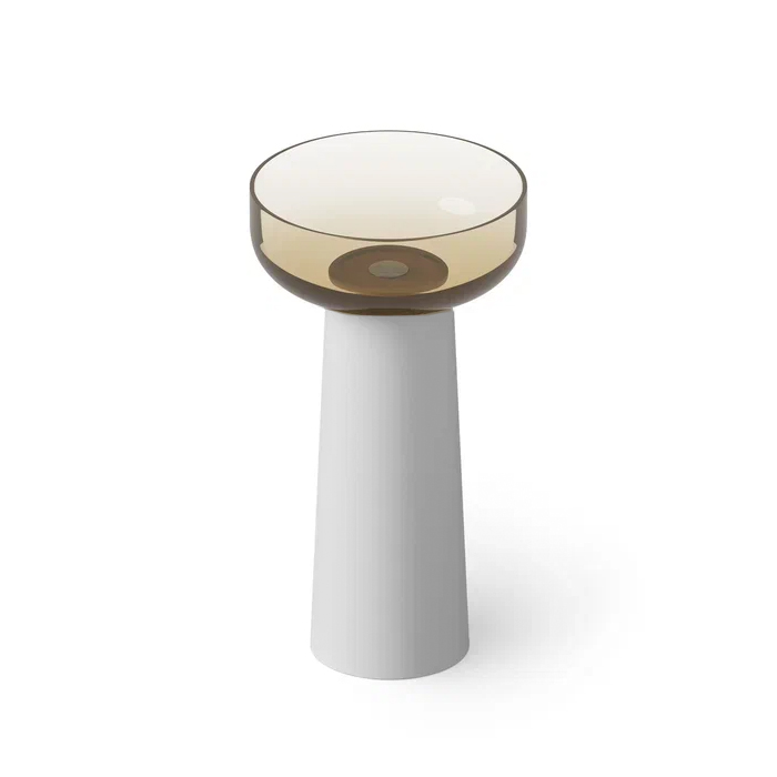 Dea Design Light Раковина 48x48x88см., напольная, без отв., Glasstech, прозрачная смола, цвет: чаша classic green/пьедестал белый