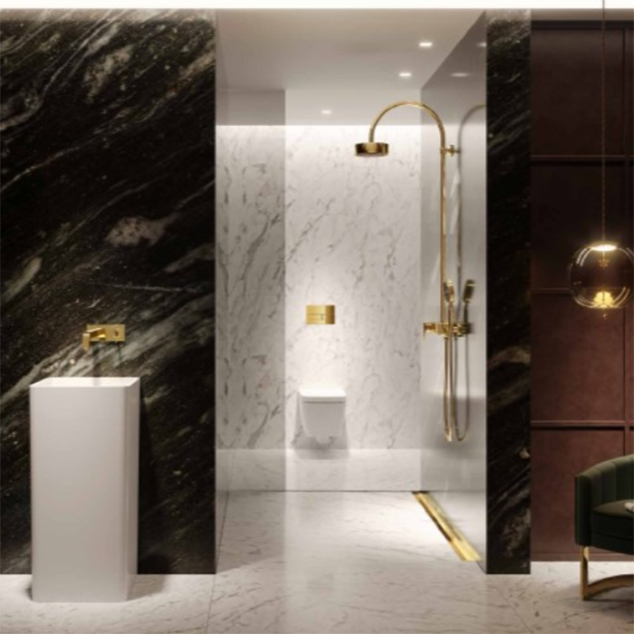 TECE Профиль для душа TECEdrainprofile, 1000 мм, PVD Brushed Gold Optic