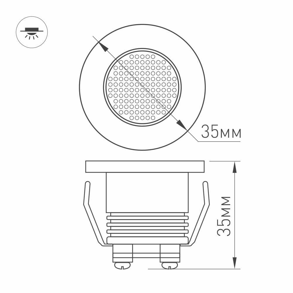 Мебельный светильник Arlight LTM-R35WH 1W Warm White 30deg