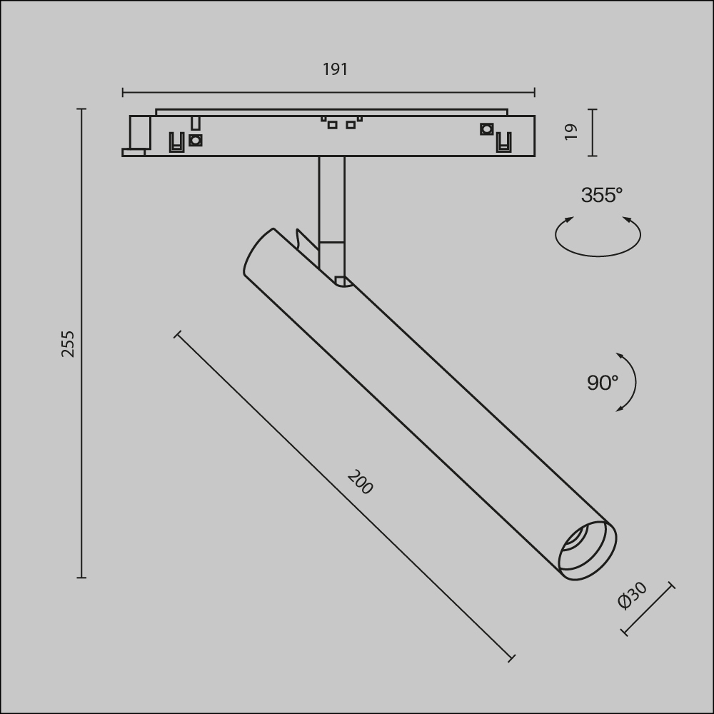 Трековый магнитный светильник Maytoni Technical Magnetic track system Exility Focus T TR141-2-6W4K-M-B