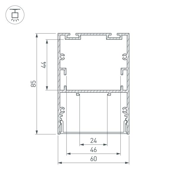Алюминиевый профиль Arlight ARH-Line-6085-3000 Black 036138