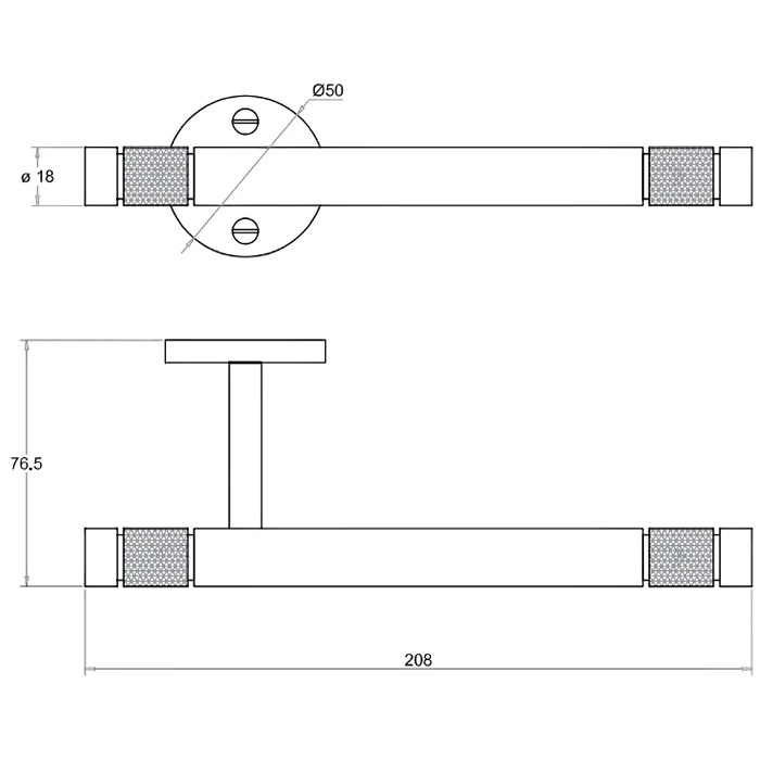 Bertocci Officina 01 Держатель т/б, правый, подвесной, цвет: никель матовый
