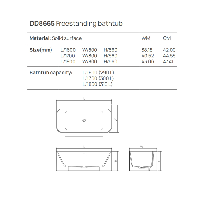 Dea Design Modern Ванна 180x85xh56см, отдельностоящая, цвет: белый
