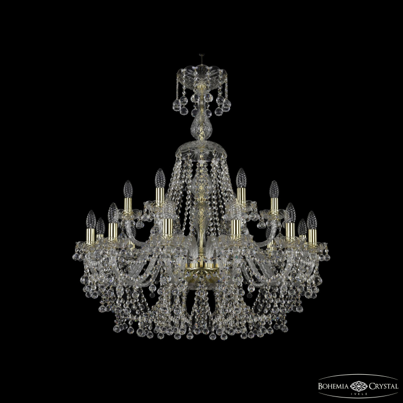 Подвесная люстра Bohemia Ivele Crystal 1409/12+6/300/XL-95 G
