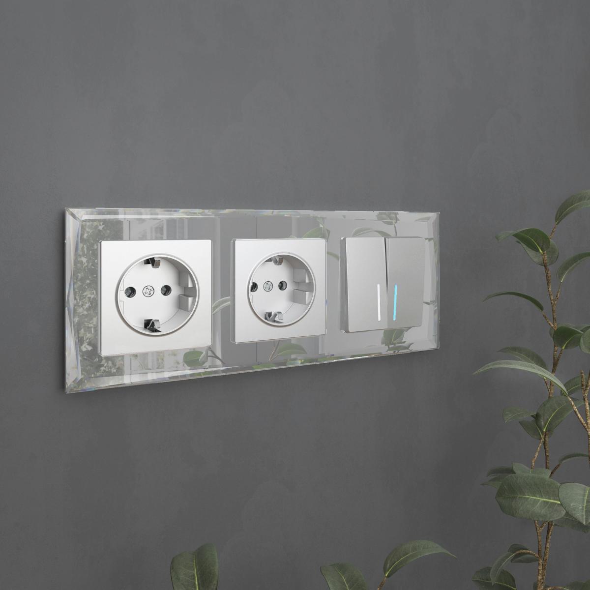 Рамка на 3 поста Werkel Diamant зеркальный W0031220 4690389158834