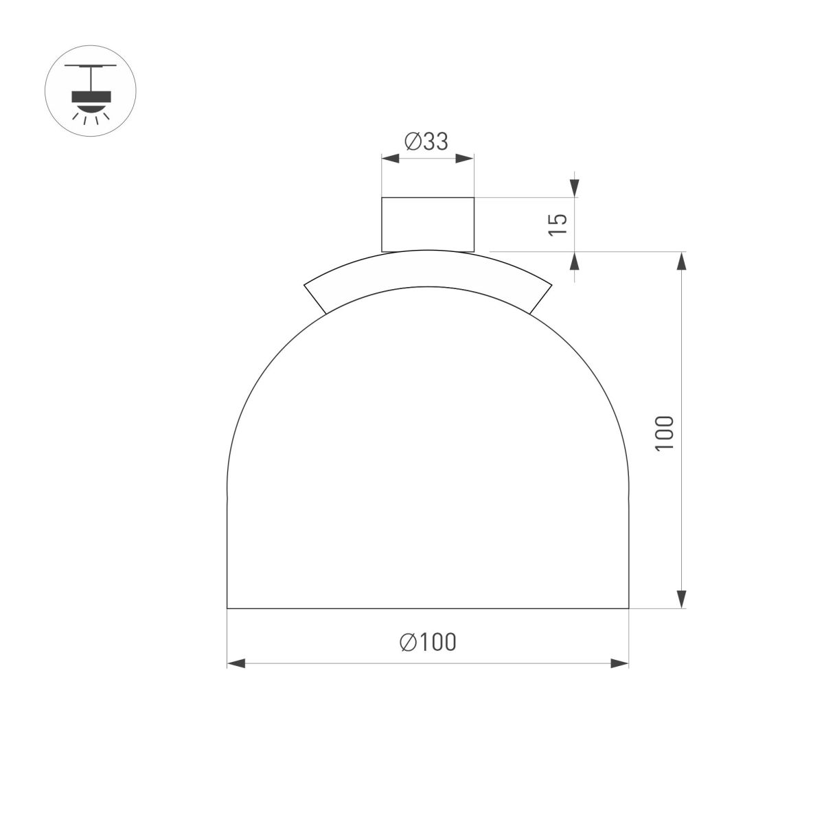 Трековый светильник Arlight ART-INBELT-CUP-R100-8W Day4000-MIX (BK, 36 deg, 48V, DALI) 051173