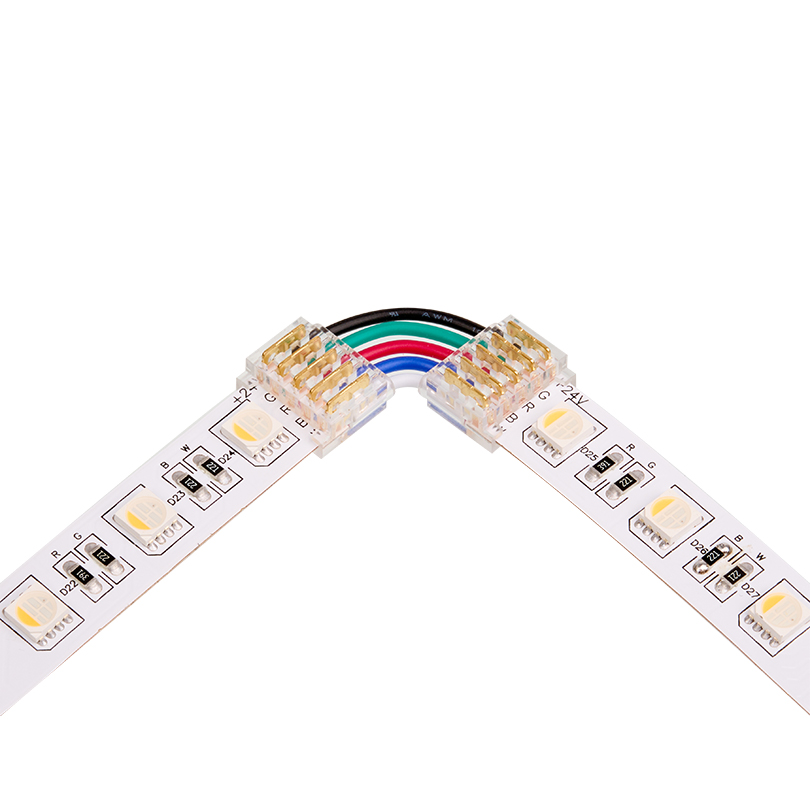 Коннектор угловой для ленты SMD RGB шириной 12мм, комплект 3шт WOLTA WLS-5PIN-RGBW-12MM-L