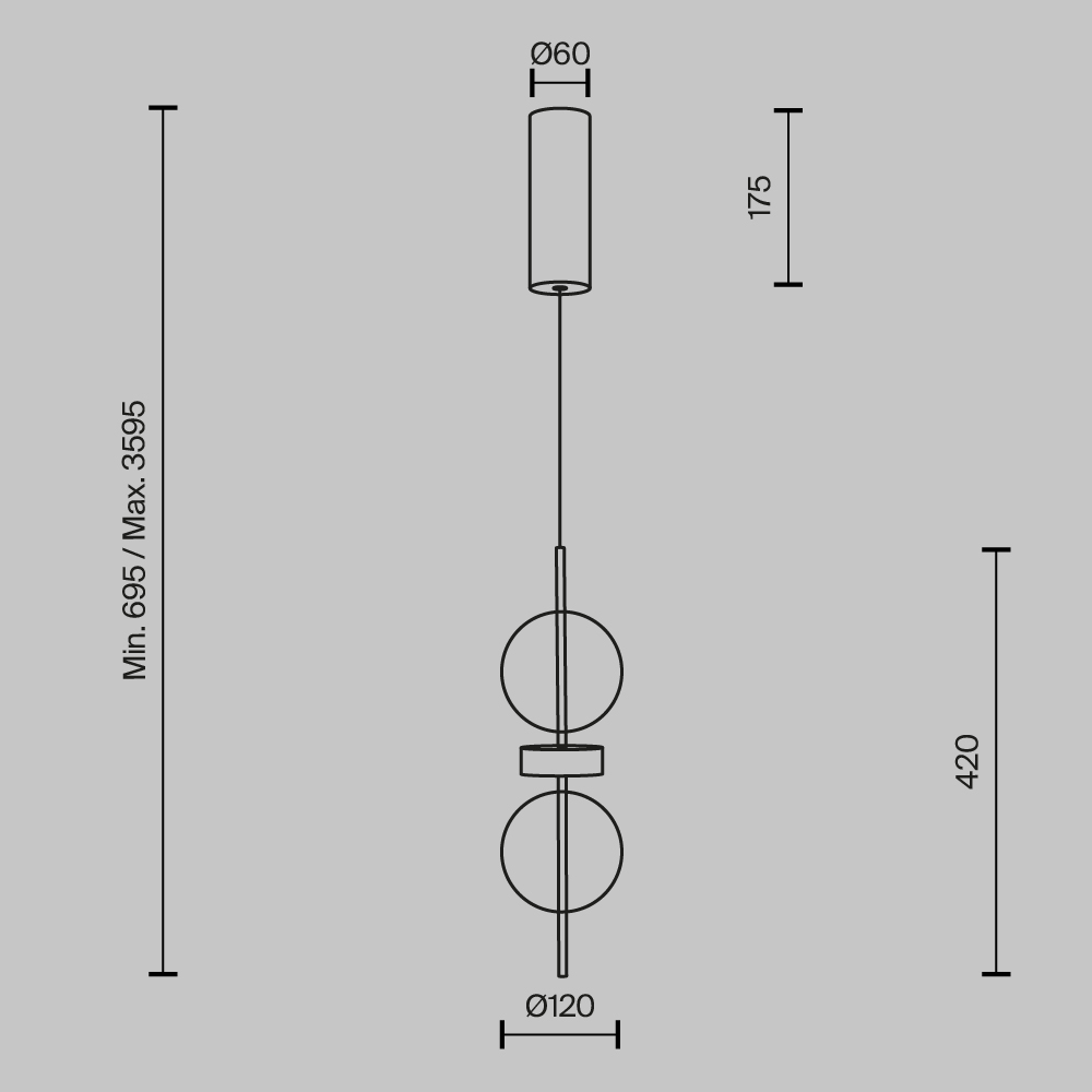 Подвесной светильник Maytoni Double Moon MOD478PL-L8B3K