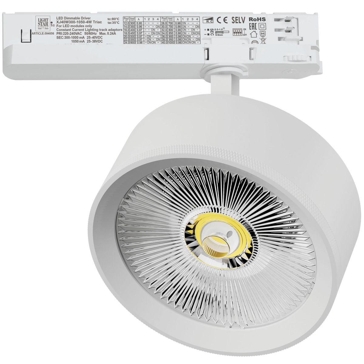 Трековый трехфазный светильник Quattro LED с управлением TRIAC Lightstar Alta Pro A5746TRIAC