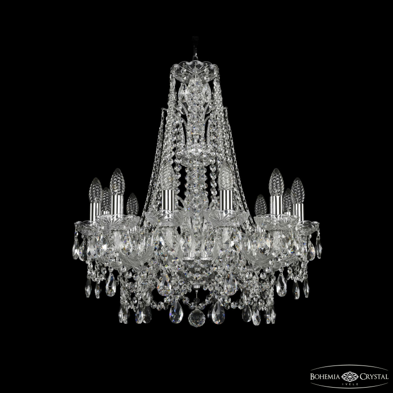 Подвесная люстра Bohemia Ivele Crystal 1411/12/195/XL-65 Ni