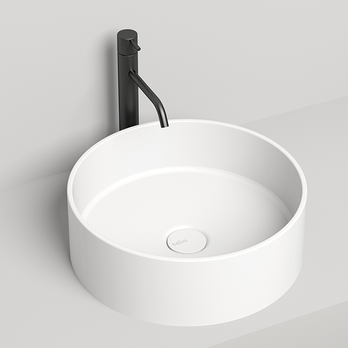 Salini Armonia 02 Раковина накладная 45х45х15cм, без отв., без перелива, S-Sense, цвет: белый глянцевый