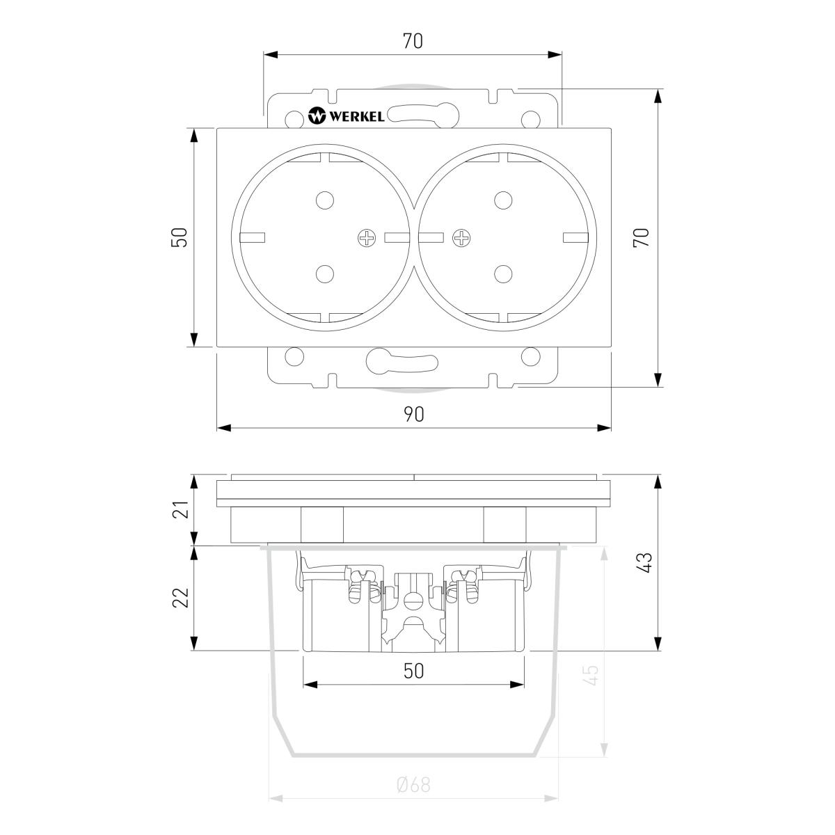 Розетка двойная с заземлением Werkel W1272004 4690389213960 a069774