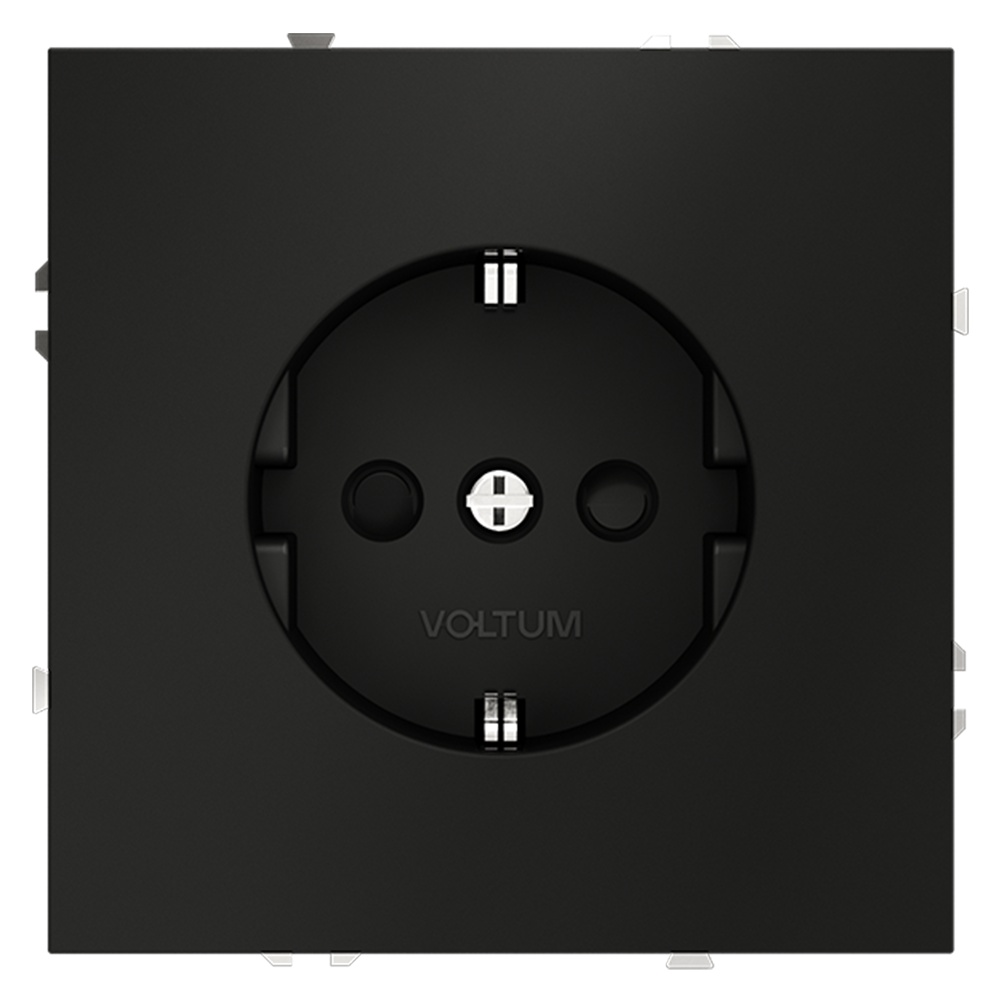 Розетка со шторками Voltum S70 VLS040208 (черный матовый)
