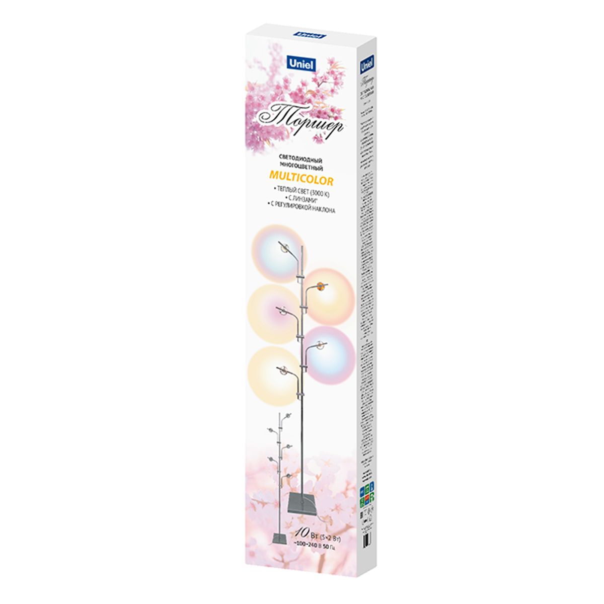 Торшер Uniel ULM-T640 5x2W/3000K CHROME MULTICOLOR UL-00012154