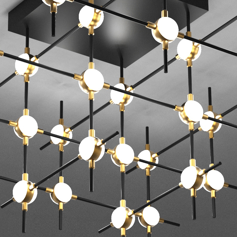 Потолочная люстра DeLight Collection Molecular MX18001067-36A black/gold