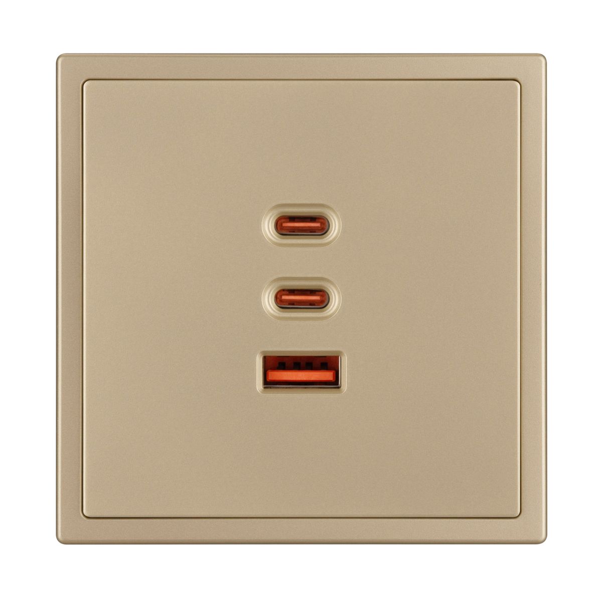 USB Розетка тип А+С+С софт-тач золотой песок Arlight SCT-MUACC-SFPL-FC-GD (65W, QC3) 061836(1)
