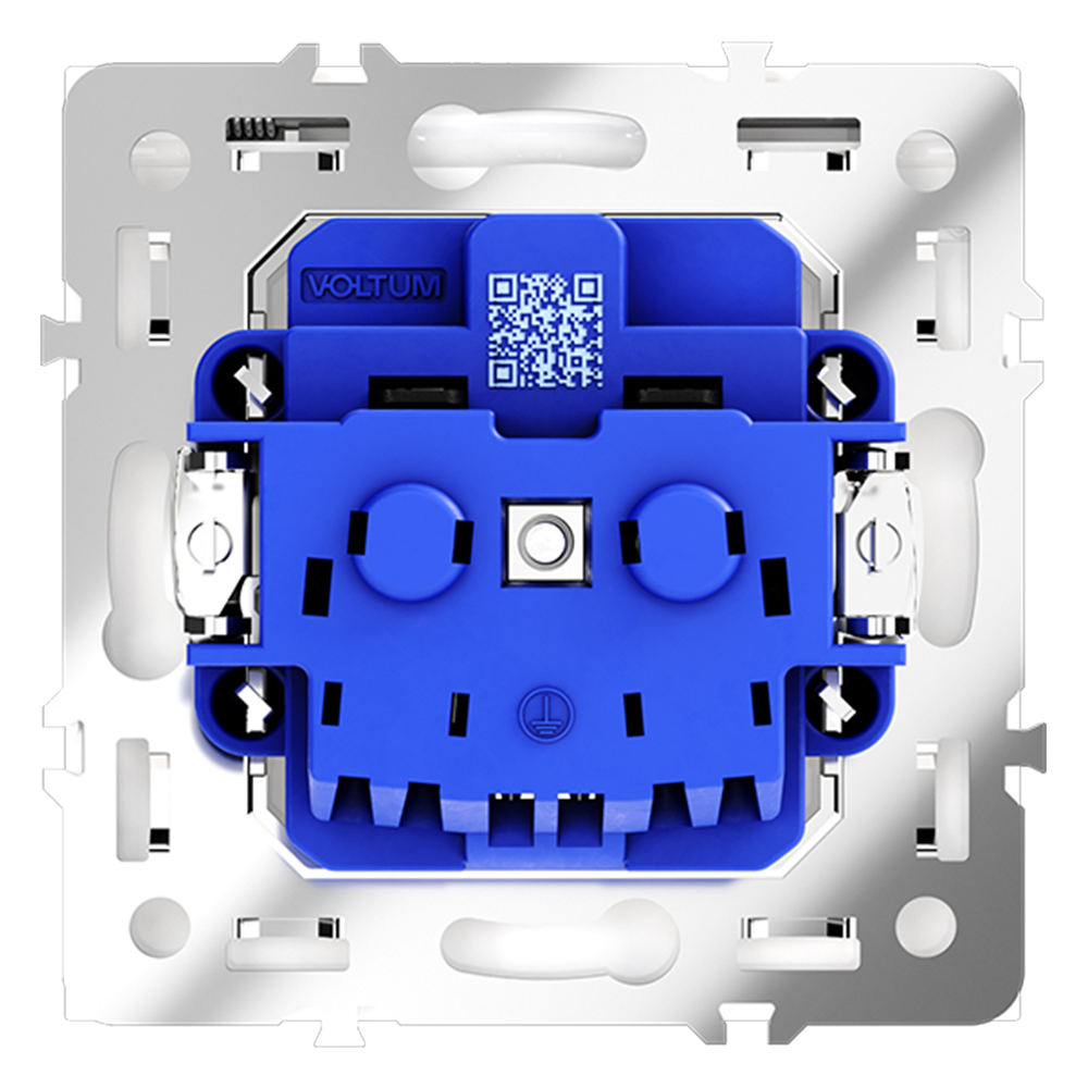 Розетка с защитными шторками и крышкой Voltum S70 VLS040301 (белый глянцевый)