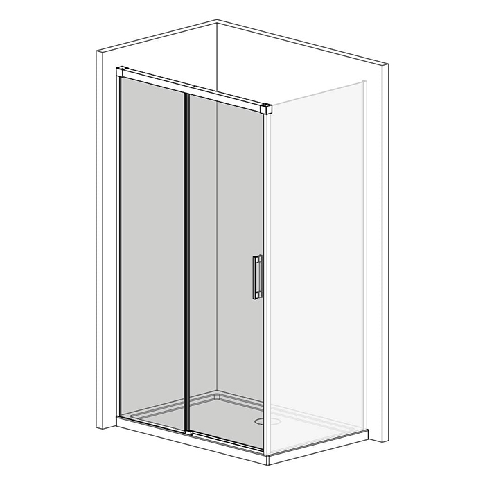 Radaway Idea KDJ Душевая дверь 120см, раздвижная, левая, стекло прозрачное, покрытие Easy Clean, профиль: черный
