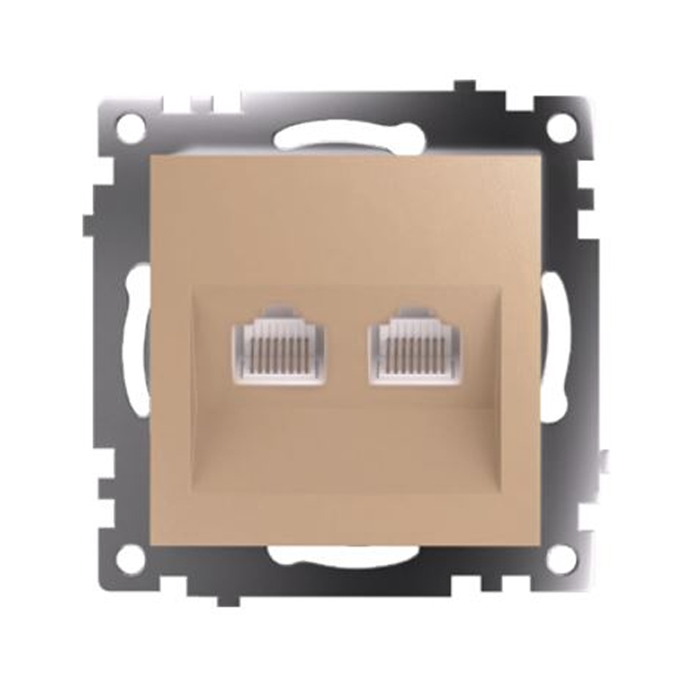 Розетка компьютерная 2-местная RJ-45 Stekker Катрин GLS00-7109-08 50009