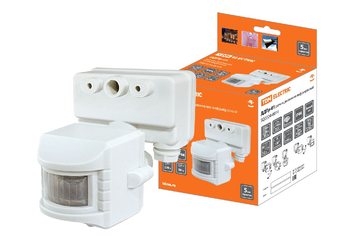 Датчик движения инфракрасный на прожектор TDM Electric ДДПр-01 SQ0324-0014
