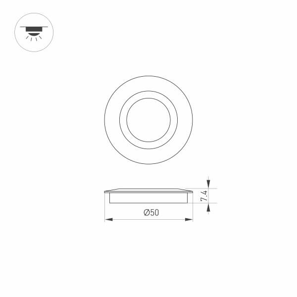 Накладка Arlight ART-Deck-Cap-Flat-R50 024927