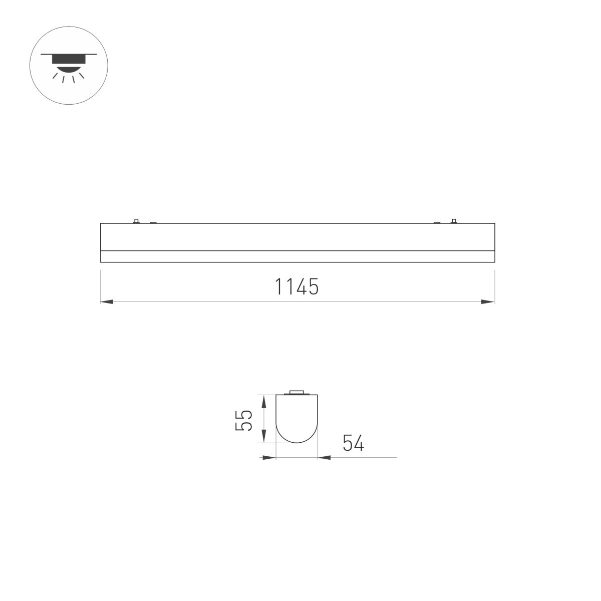 Накладной светильник Arlight ALT-LARGO-EMERGENCY-1145-36W Day4000 (WH, 90 deg, 230V) (IP65 Пластик) 064175