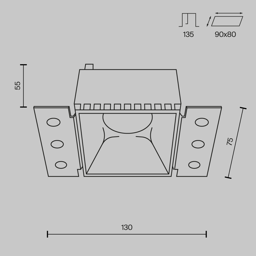 Встраиваемый светильник Maytoni Technical Share DL051-01-GU10-SQ-W