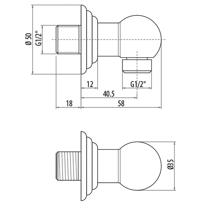 Gattoni PD 1 Выпуск для душа 1/2”, цвет: хром
